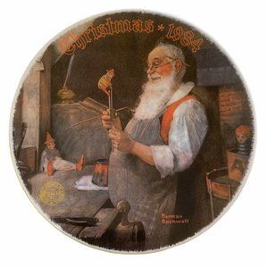 Edwin M. Knowles "Santa in His Workshop" Plate